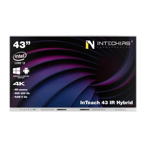 Интерактивная панель Intechirs InTeach 43 IR Hybrid 8GB 256SSD i3