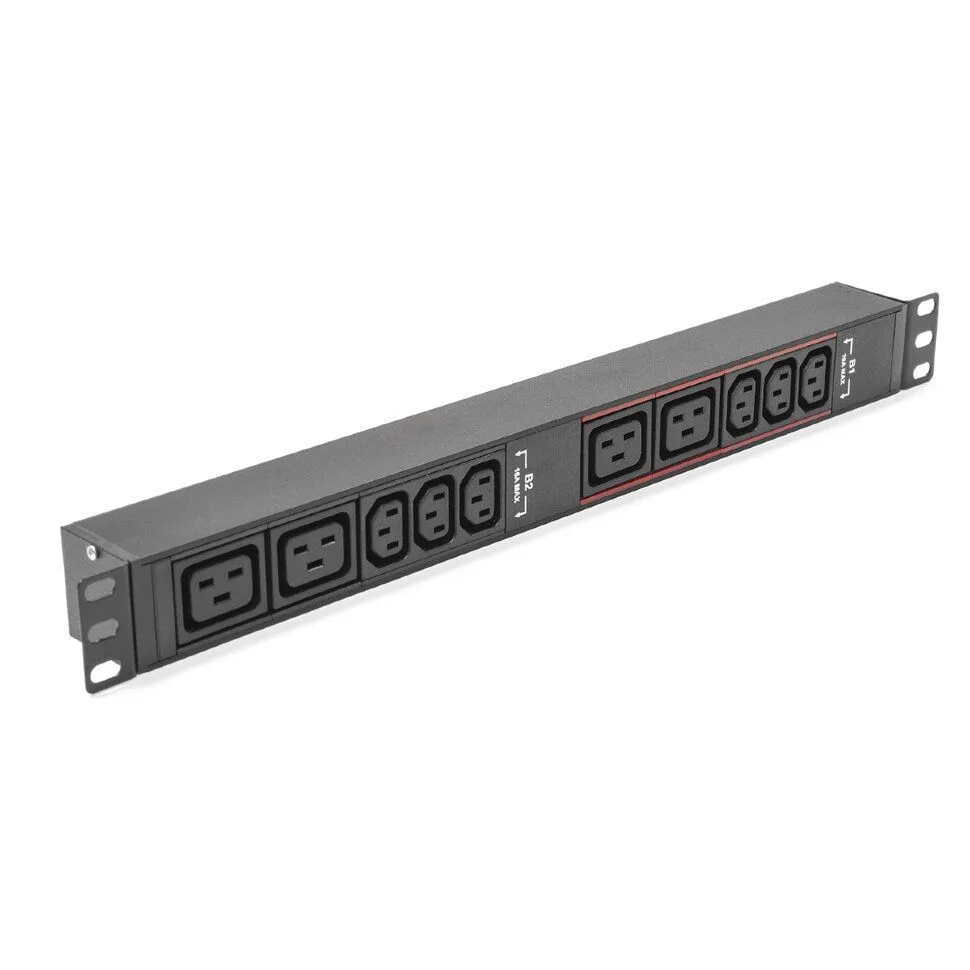 Блок розеток HIDEN EXPERT H1R-6A4B-32-T однофазный горизонтальный, 19", 6 розеток C13