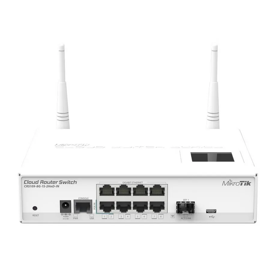 Коммутатор Mikrotik Cloud Router Switch CRS109-8G-1S-2HnD-IN (RouterOS L5)
