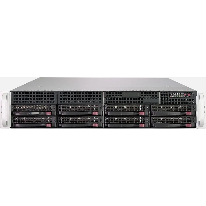 Платформа Supermicro 2U AS-2013S-C0R, До одного процессора AMD Epyc 7002, DDR4,  8x3.5" SAS/SATA HDD, 2x1GBase-T