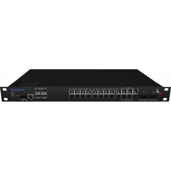 Промышленный PoE коммутатор Scodeno XPTN-9000-85-4XG24GP-R-V 4x10G Base-X, 24x10/100/1000 Base-T 