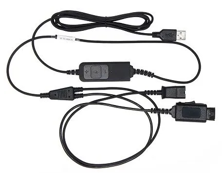 JPL-BL-11-USB+P - USB шнур-разветвитель с разъемом QD для подключения двух гарнитур к ПК