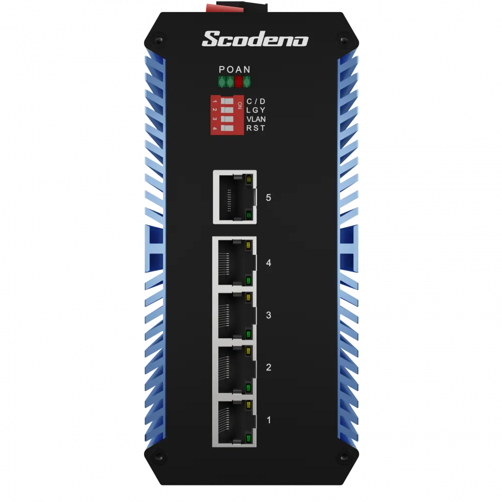 Промышленный PoE коммутатор Scodeno XPTN-9000-65-5GP-X 5x10/100/1000 Base-T