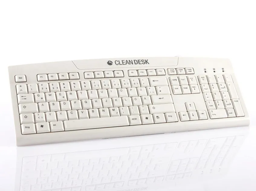 яTKL-105-IP68-KGEH-WHITE-USB-US/CYR-CLEANDESKbyGett (KL21258)