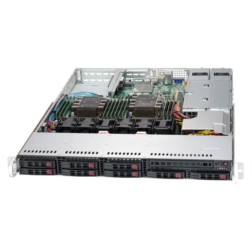 Платформа Supermicro 1U SYS-1029P-WTR, До двух процессоров Intel Xeon Scalable, DDR4, 8x2,5" HDD SATA, 2x1000Base-T
