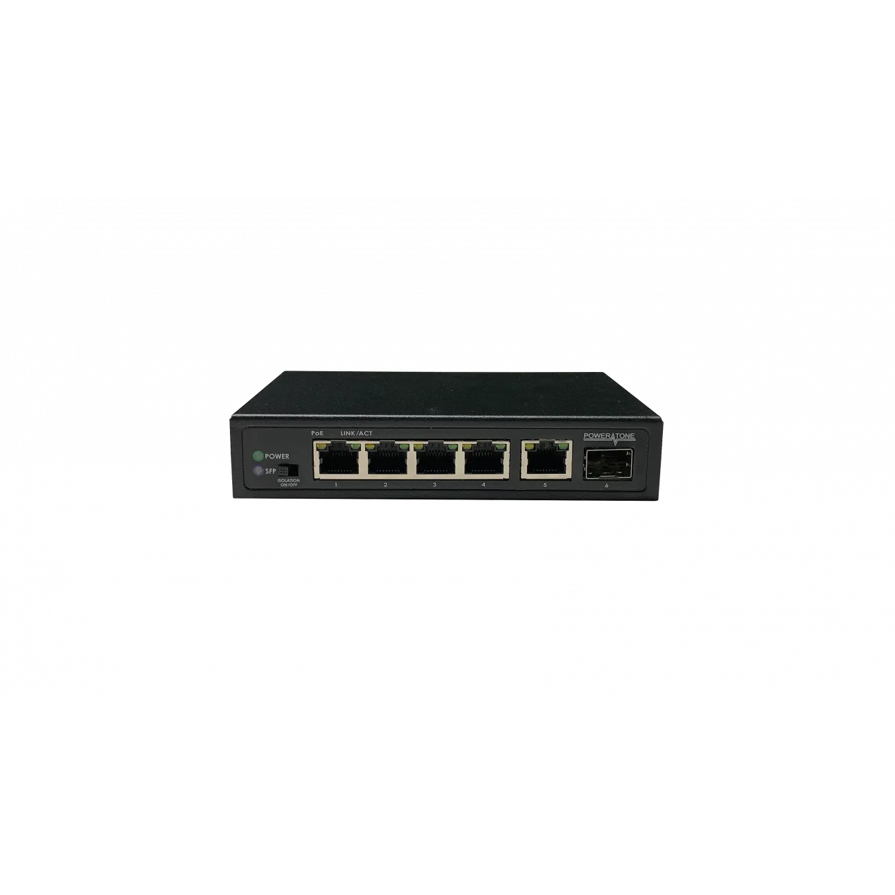 Неуправляемый 4 портовый гигабитный PoE коммутатор POWERTONE PUS-TS04GL-60M с изоляцией портов