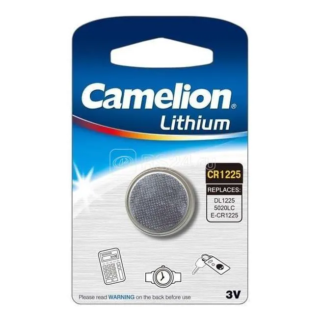 Элемент питания литиевый CR CR1225 BL-1 (блист.1шт) Camelion 3608