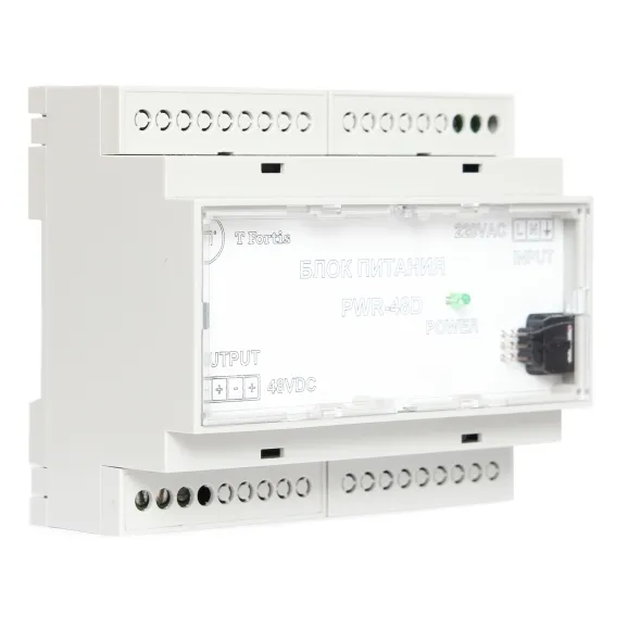 Блок питания TFortis PWR-48D для коммутатора SWD-1 с креплением на DIN-рейку