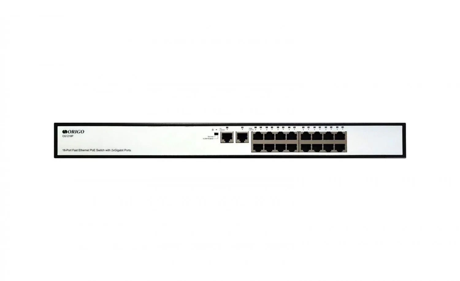 Origo OS1218P/190W неуправляемый PoE-коммутатор 16x100Base-TX PoE+, 2x1000Base-T, PoE-бюджет 190 Вт