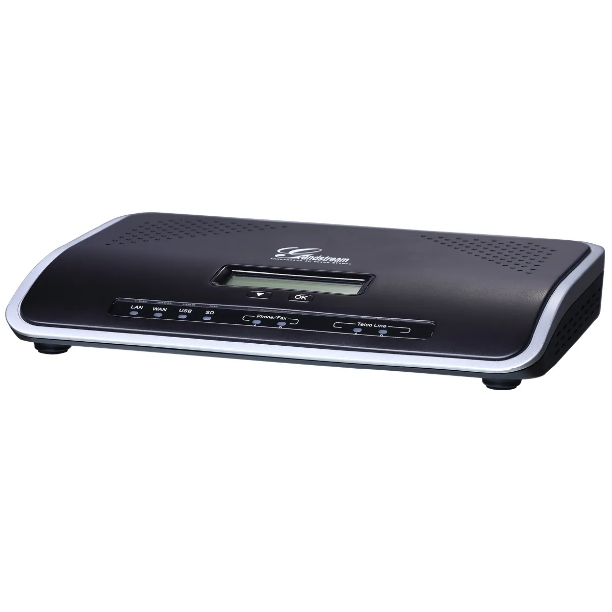 Grandstream UCM6204 - IP ATC. До 500 абонентов/75 одновременных вызовов, до 3 конф., до 25 участников в конф., 2хFXS, 4xFXO, 1xWAN, 1xLAN