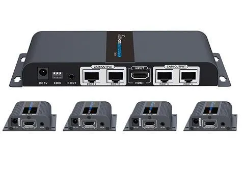 Lenkeng LKV714Pro - разветвитель-удлинитель 1*4 HDMI, ИК, CAT6, до 40 метров
