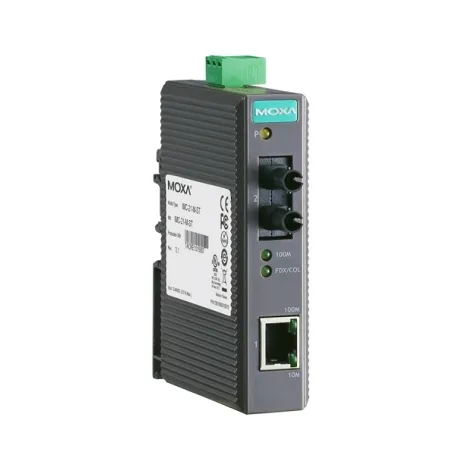 Медиаконвертер Ethernet 10/100BaseTX в 100BaseFX (многомодовое оптоволокно) в пластиковом корпусе MOXA