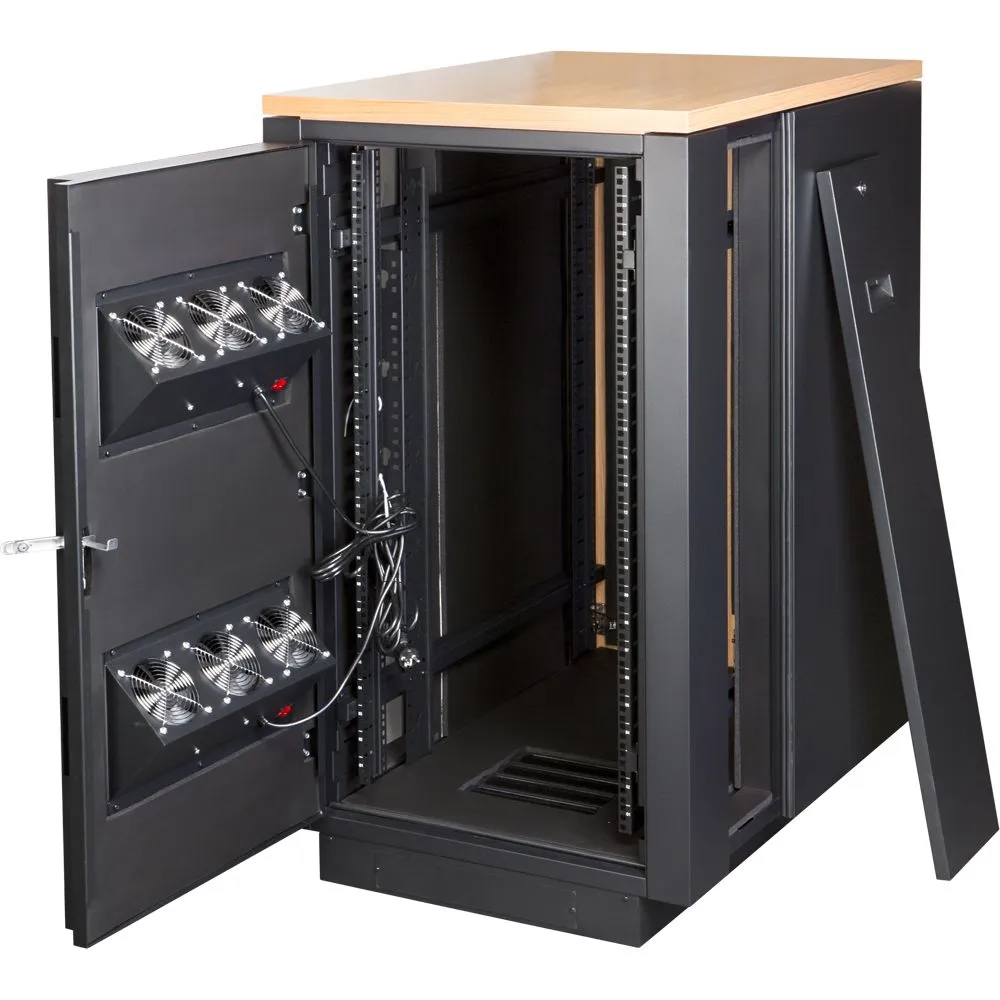 Шкаф LANMASTER LAN-DC-CBSP-18U-WD SOUNDPROOF звукоизолированный 18U 750x1130 мм