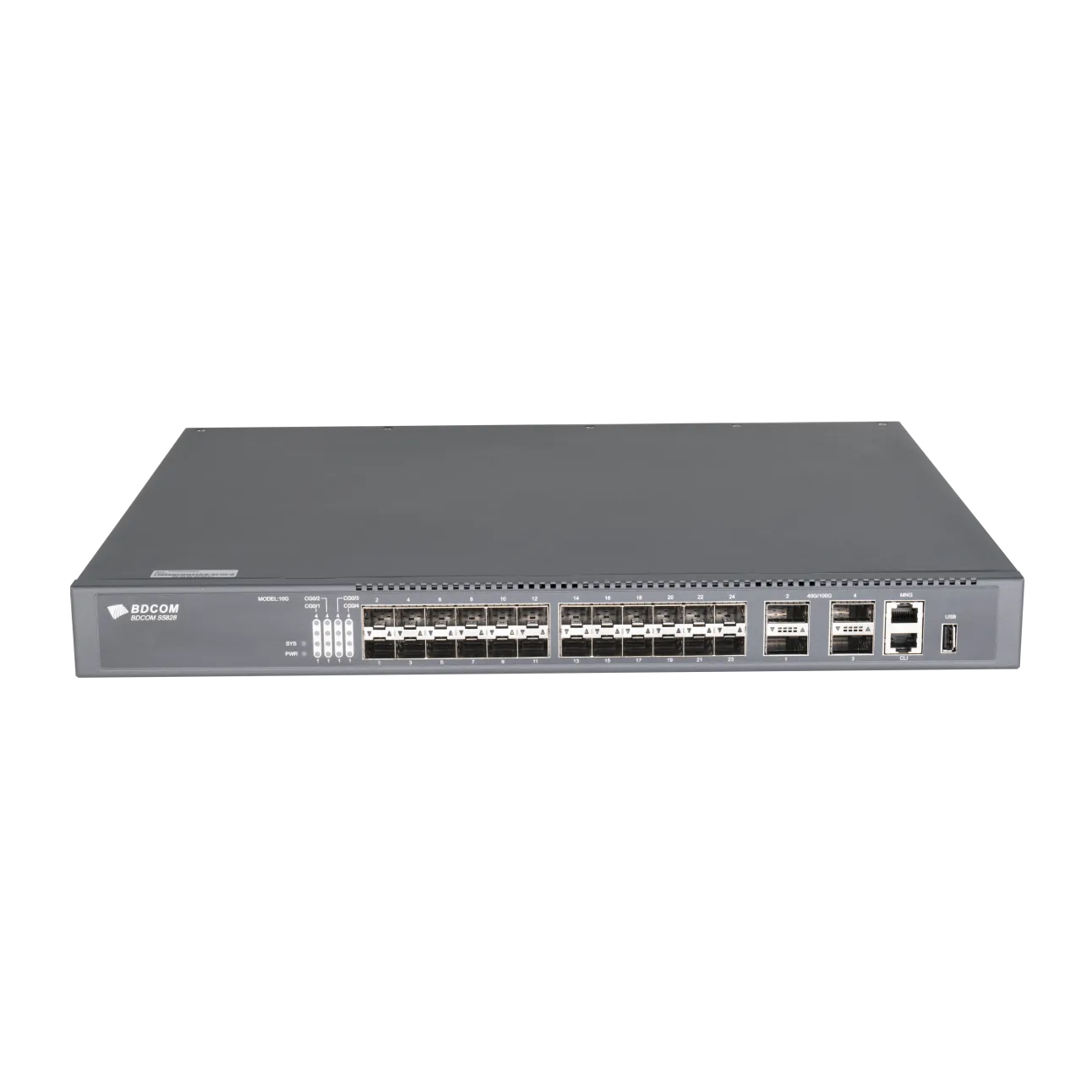 Управляемый коммутатор уровня 3 BDCOM S5828, 24x 1/10GE-SFP+, 4x 40/100GE QSFP28+, Hot Swap БП 1+1, в комплекте 2x PSU AC ~220VAC