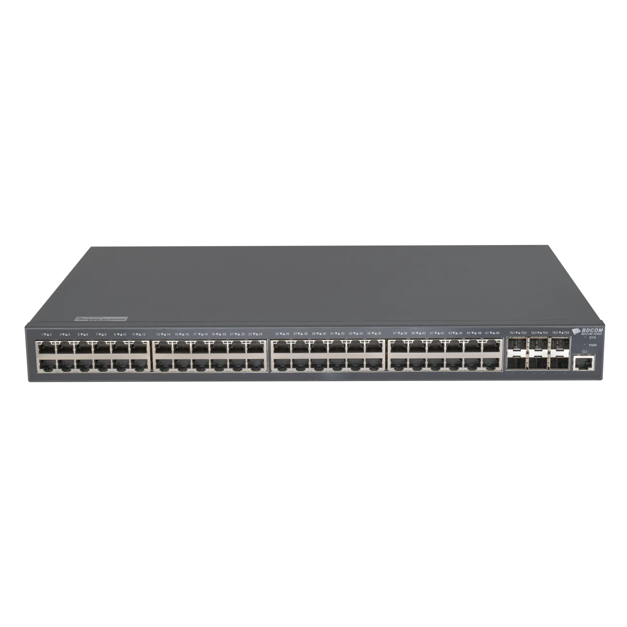 Управляемый коммутатор уровня 3 BDCOM S2900-48T6X, 48x 10/100/1000Base-T, 6x 1/10GE SFP+, 220VAC