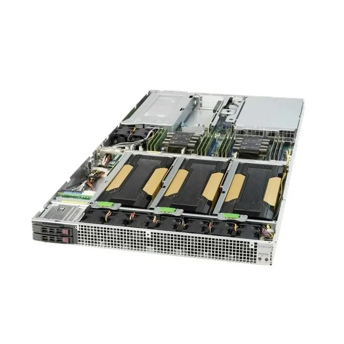 Платформа Supermicro 1U SYS-1029GQ-TNRT, до двух процессоров Intel Scalable, DDR4, 2x2,5" NVMe, 2x10Gbase-T, до четырех графических ускорителей