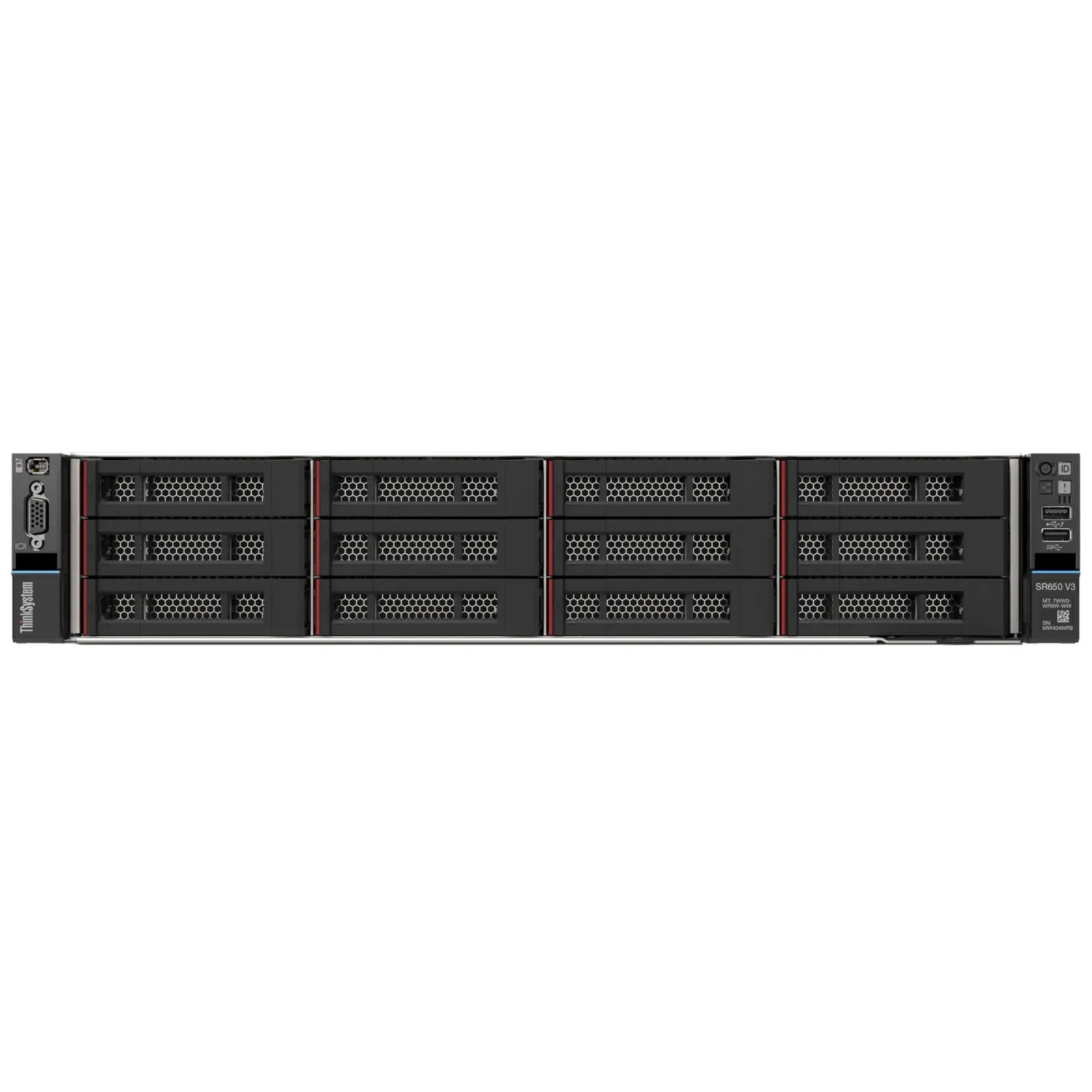 Сервер Lenovo ThinkSystem SR650 V3, 2U, 12x3.5, 2x4410T, 8x32GB DDR5, 940-16i 4GB, BBU, 2x960GB SSD SAS, 2x960GB SSD NVME, M,2 Adapter, 2x480GB SSD M.