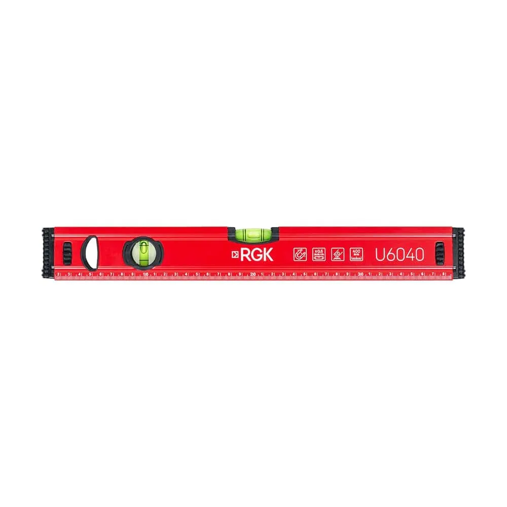 Пузырьковый строительный уровень с магнитом RGK U6040 04 м (40 см)