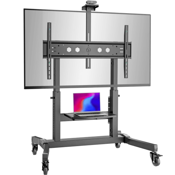 Мобильная стойка для ТВ ONKRON 50"-100", макс 130 кг, наклонная, чёрная TS1991