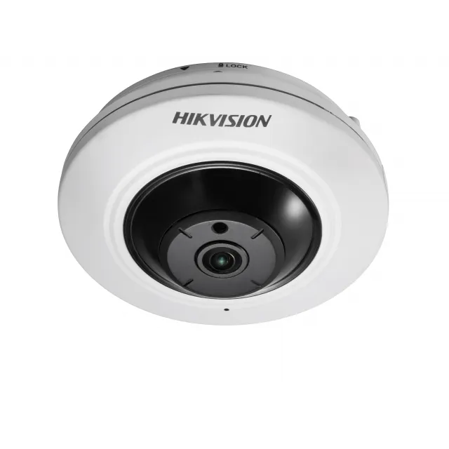 Миникупольная  IP-камера рыбий глаз DS-2CD2942F, 4Мп,1.6мм,12V/PoE,объектив Fish Eye.