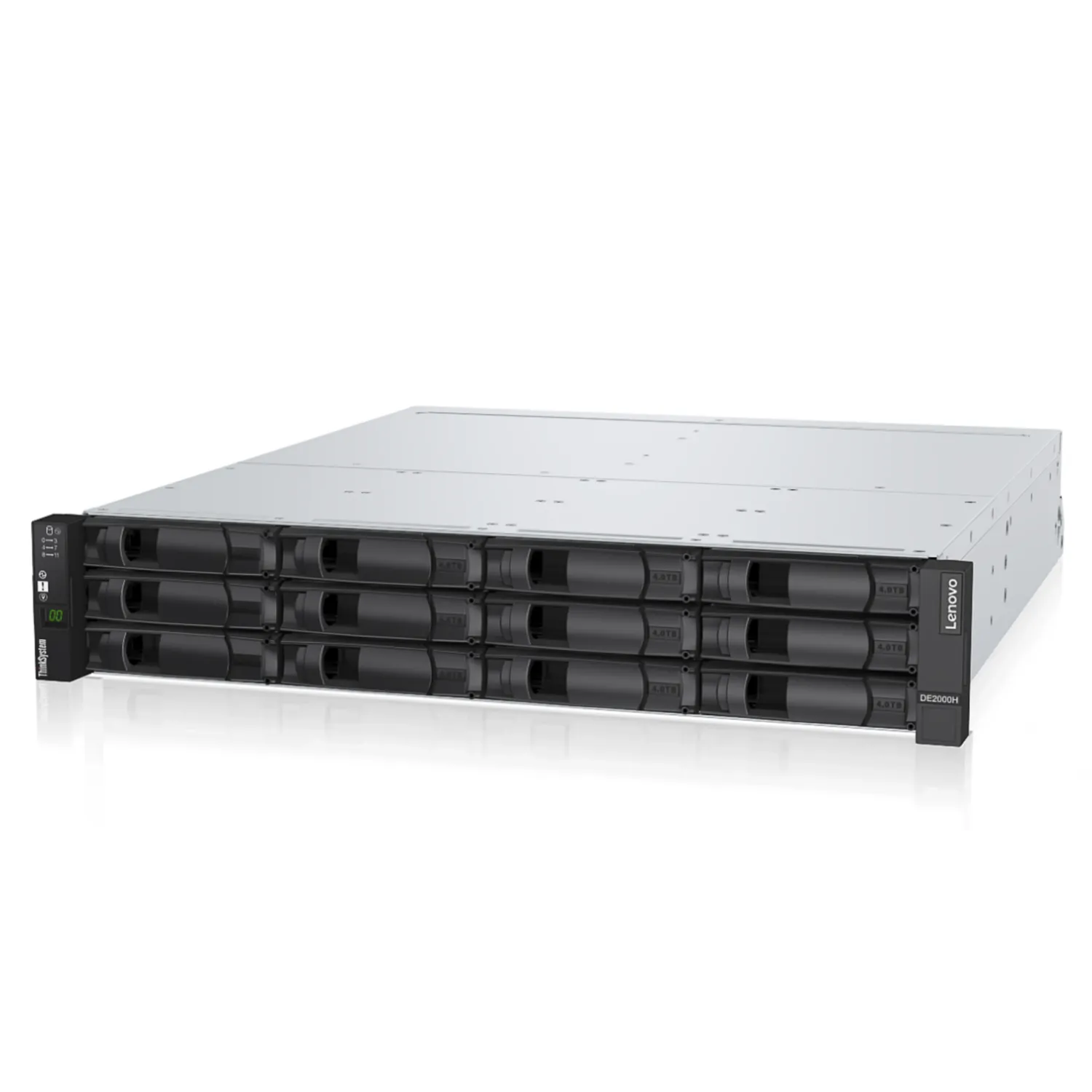 Система хранения данных Lenovo DE2000H (H - Hybrid), 2U, 12LFF. Два контроллера, резервируемый БП