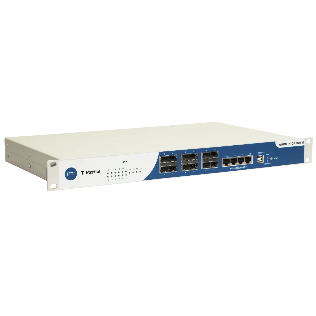 Центральный коммутатор SWU-16 для подключения уличных коммутаторов TFortis PSW 12 портов 1000Base-X (SFP) 4 порта 10/100/1000Base-T (RJ-45)