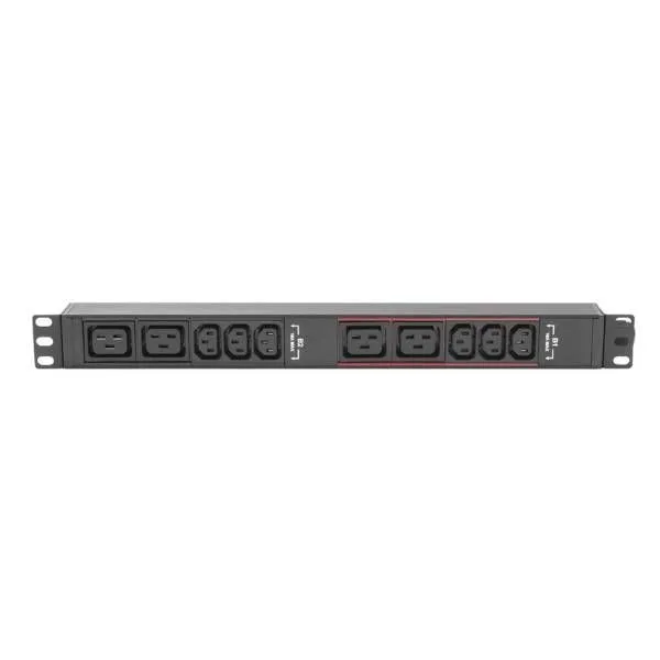 Блок розеток HIDEN EXPERT H1R-6A4B-32-T однофазный горизонтальный, 19", 6 розеток C13