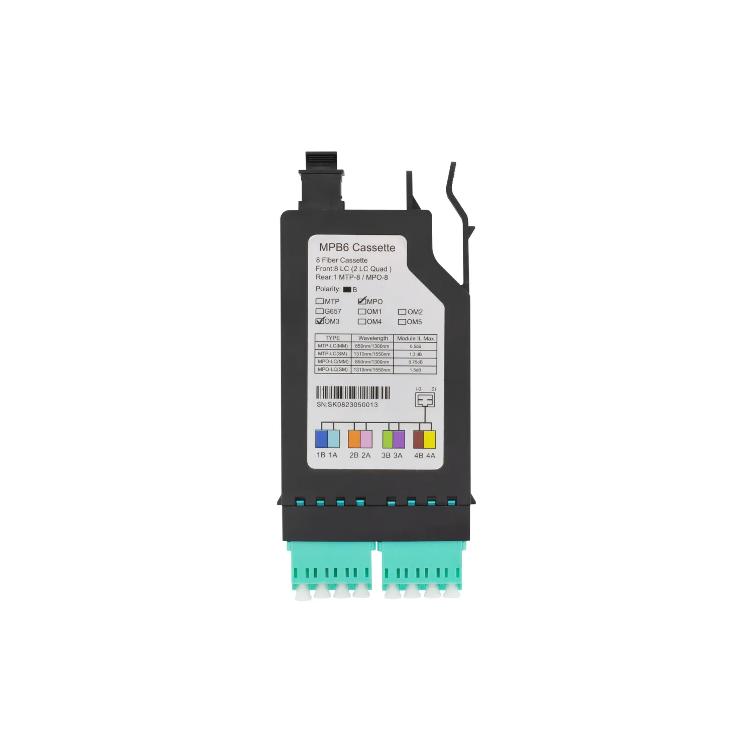 Кассета распределительная MPO/UPC на 8LC/UPC портов OM3 для SNR-CMP-KX-C-144P