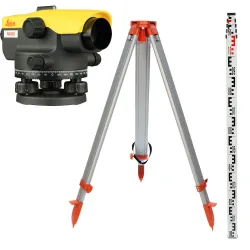 Комплект оптический нивелир Leica NA 320 штатив рейка - 3 в 1 с поверкой