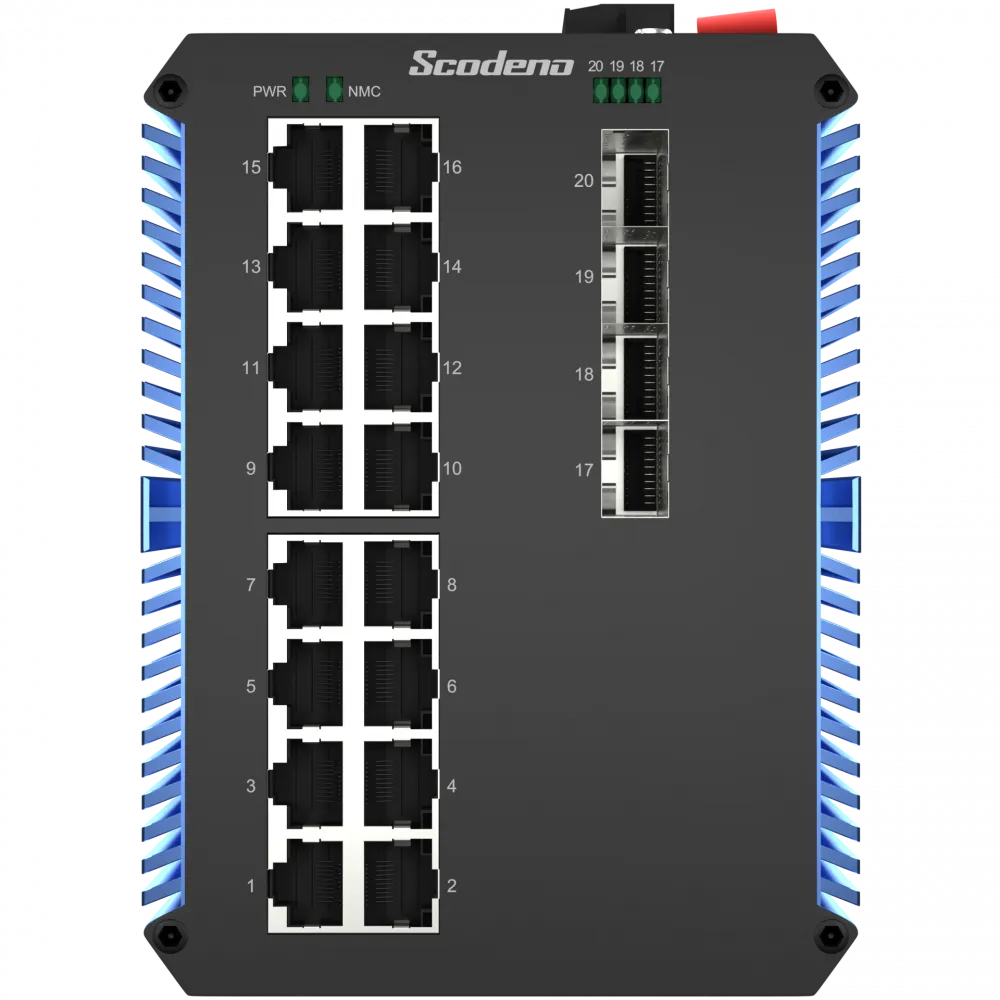 Промышленный PoE коммутатор Scodeno XPTN-9000-85-4GX16GP-VX 4x1000 Base-X, 16x10/100/1000 Base-T