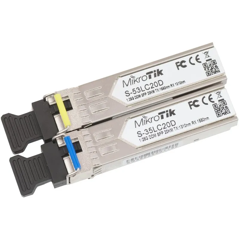 Модуль Mikrotik SFP оптический, 1.25G, 20км, 1310/1550нм + 1.25G, 20км, 1550/1310нм 