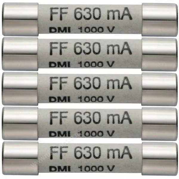 Комплект плавких предохранителей 5x 630mA/1000V