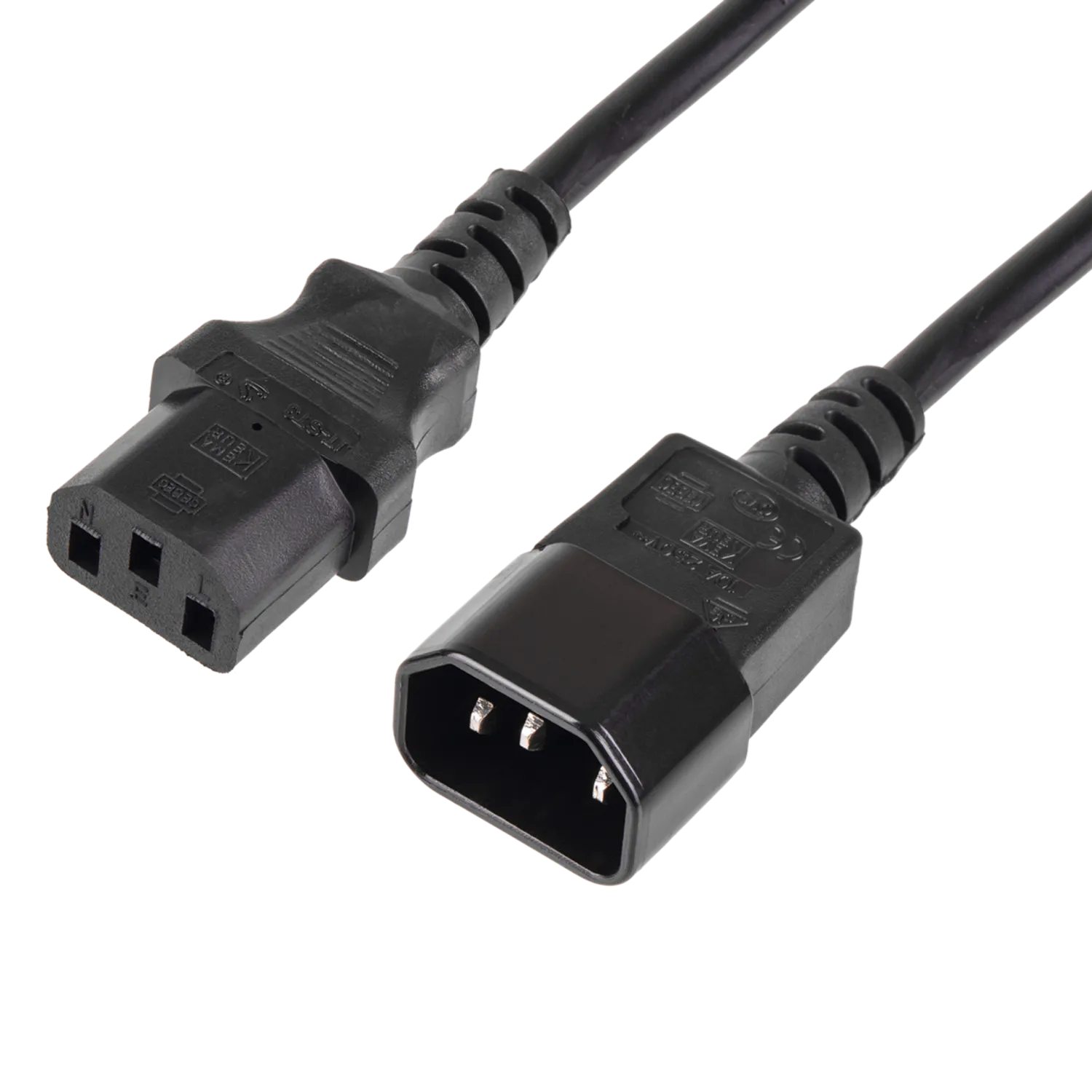 Кабель питания TLK, вход - разъём C14 (IEC 60320), выход - разъём C13 (IEC 60320), 3x1мм2, 1,8 м, 250В 10A, черный