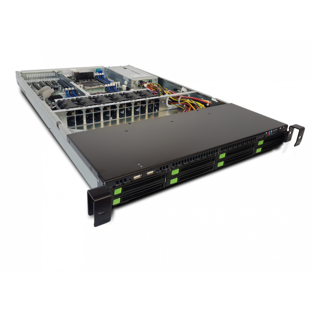 Серверная платформа Rikor 1U RP6108-PB25-650HS, до двух процессоров Intel Xeon Scalable, DDR4, 8x2.5" HDD, 2x1000Base-T, резервируемый БП