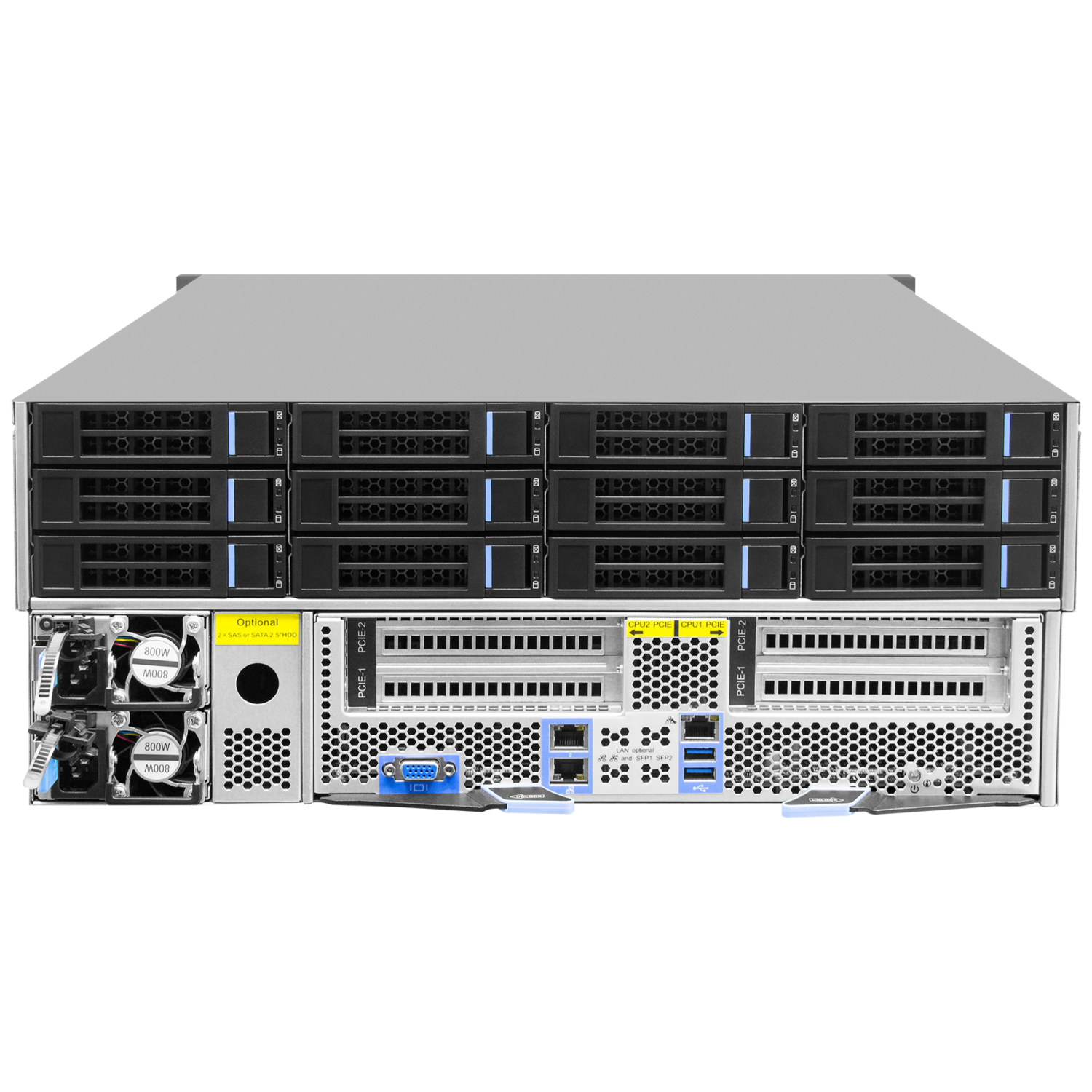 Серверная платформа SNR-SR4236R, 4U, E5-2600v4, DDR4, 36xHDD, резервируемый БП